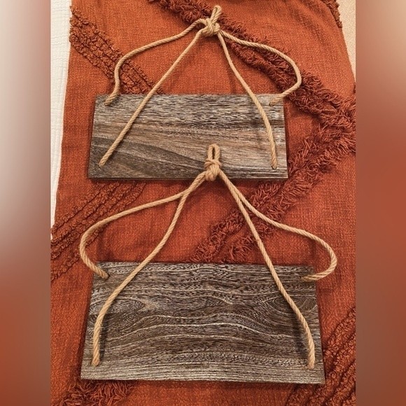 Boho Rustic Wall Hanging Wood Floating Shelves, Set of 2 - Picture 15 of 15